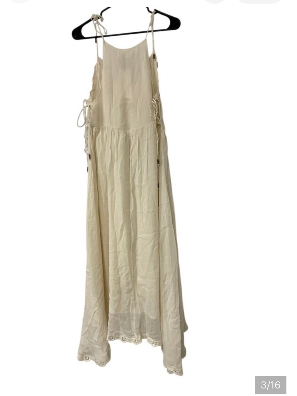 Zara Off-White Lace-Detail Slip Dress - Picture 3 of 6
